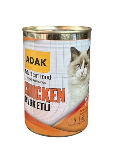 Adak Tavuk Etli Yetişkin Kedi Maması Konservesi 24 x 415 G