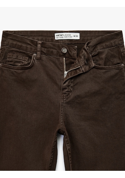 Koton Pamuklu Dar Kalıp Düğmeli Cepli İspanyol Paça Crop Jean Pantolon - Kick Flare Jeans Koyu Kahverengi 6wal40036mw Koyu Kahve Koton Pamuklu Dar Kalıp Düğmeli Cepli İspanyol Paça Crop Jean Pantolon - Kick Flare Jeans Koyu Kahverengi 6wal40036mw Koyu Kahve