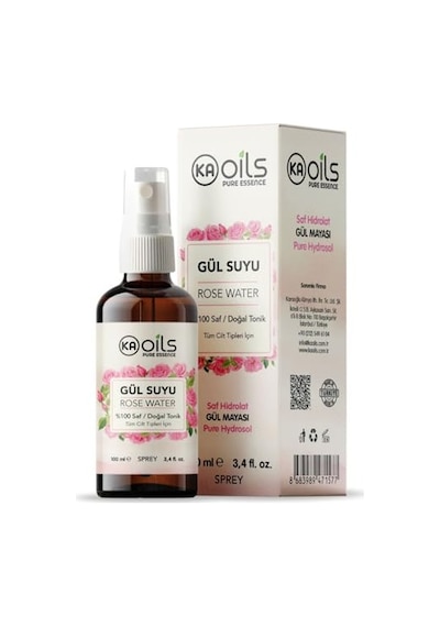 Tr Saf Gül Suyu - 100% Pure Rose Water 100 Ml - Doğal Gül Mayası Hidrolatı - Canlandırıcı Ve Nemlendirici Yüz T