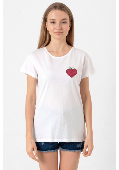 One Piece Anime Ope Ope Devil Fruit Beyaz Kadın Bisikletyaka Tshirt 001