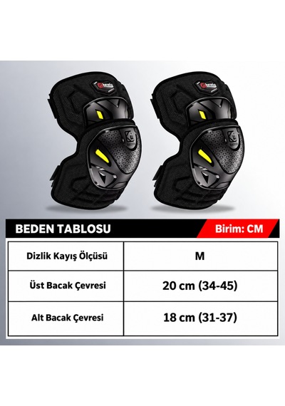 Kewig Kewıg Kp2 Motosiklet Mafsallı Diz Koruması Siyah
