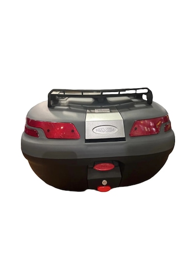 Motosiklet Arka Çanta 45 Litre Sırt Dayama Ve Üst Tabla Full Set Gri Gri