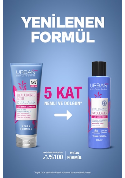 Hyaluronik & Kolajen Kuru Ve Cansız Saçlara Özel Saç Bakım Kremi 250 Ml-vegan