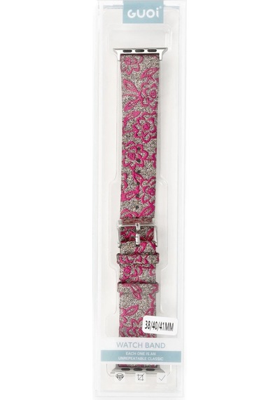 Newface Apple Uyumlu Watch 38mm Creeper Desenli Kordon Glblseme - 95 - Pembe