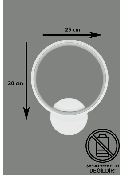 Aura Beyaz Renk Gün Işığı Ledli Hol - Banyo - Mutfak Duvar Aplik Beyaz
