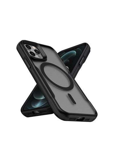 Apple Uyumlu iPhone 12 Pro Max Kılıf M-safe Şarj Özellikli Renkli Kenar Airbag Şeritli Zore Lamer Kapak