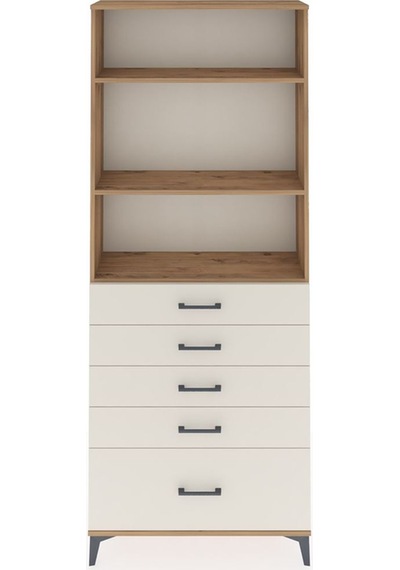 Arges Dolap 3 Raflı 5 Çekmeceli 88x30x221 Çam-aytaşı Çam