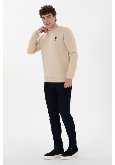 U.S. Polo Assn. Erkek Regular Fit Bisiklet Yaka Taş Sweatshirt 50292596-VR049