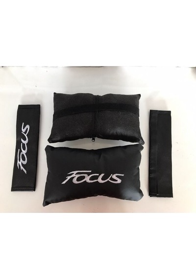 Ford Focus Nakışlı Deri 1 Çift Boyun Yastık Ve 1 Çift Kemer Pedi (510817591)