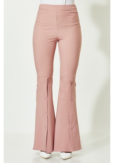 Soralline Kadın Pantalon 1692 Gül Kurusu Ispanyol Paça Gül Kurusu Gülkurusu