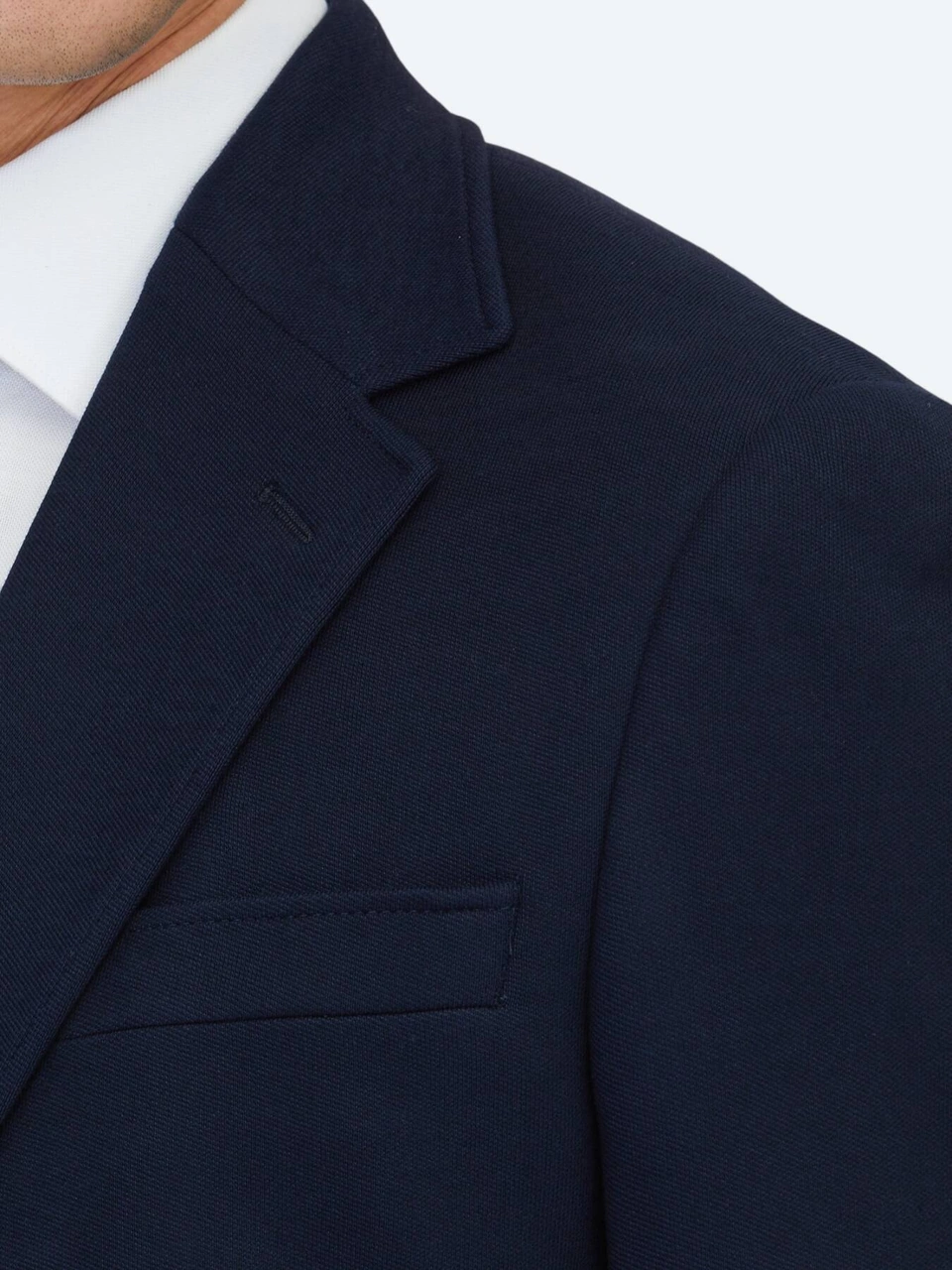 Lacivert Düz Modern Fit Pamuk Karışımlı Örme Takım Elbise Lacivert