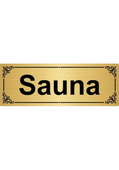 Sauna 7x20cm Altın Renk Metal Yönlendirme Levhası