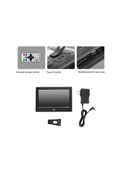 17,8 Cm 7 İnç Dijital Fotoğraf Çerçevesi, Tutucu Setli, Led Ekran, Hd Fotoğraf Çerçevesi Desteği, Çalar Saat