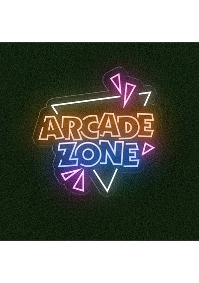 Arcade Zone Yazılı Ve Şekilli Neon Tabela Çok Renkli