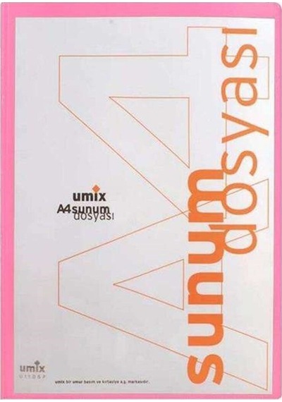 Umix Önden Cepli Pembe Sunum Dosyası A4 10 Yaprak Diğer