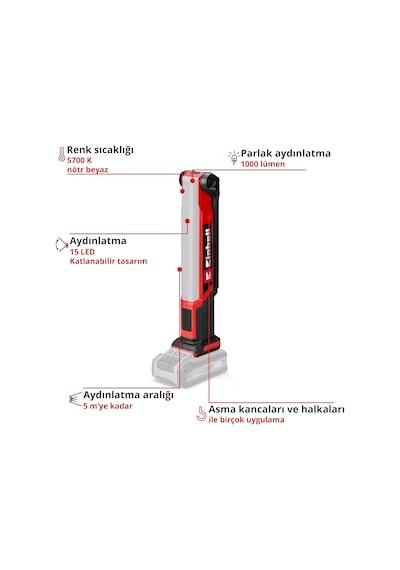 Einhell Akülü Lamba Te-cl 18/1000 S Li-solo Power X-change 18 V,