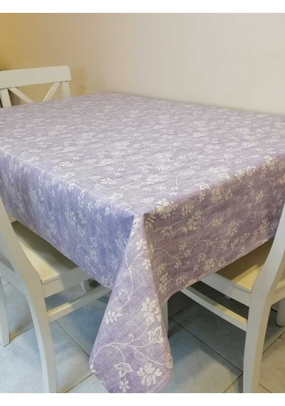 Elyaflı Pvc Muşamba - Desenli Silinebilir Masa Örtüsü 01fnt12116 Lila