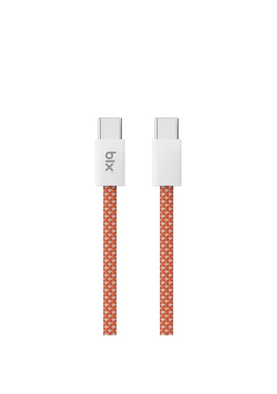 Bix T4cc 65w Usb-c To Usb-c Manyetik Tasarımlı Örgülü Hızlı Şarj Ve Data Kablosu 1 Metre Turuncu
