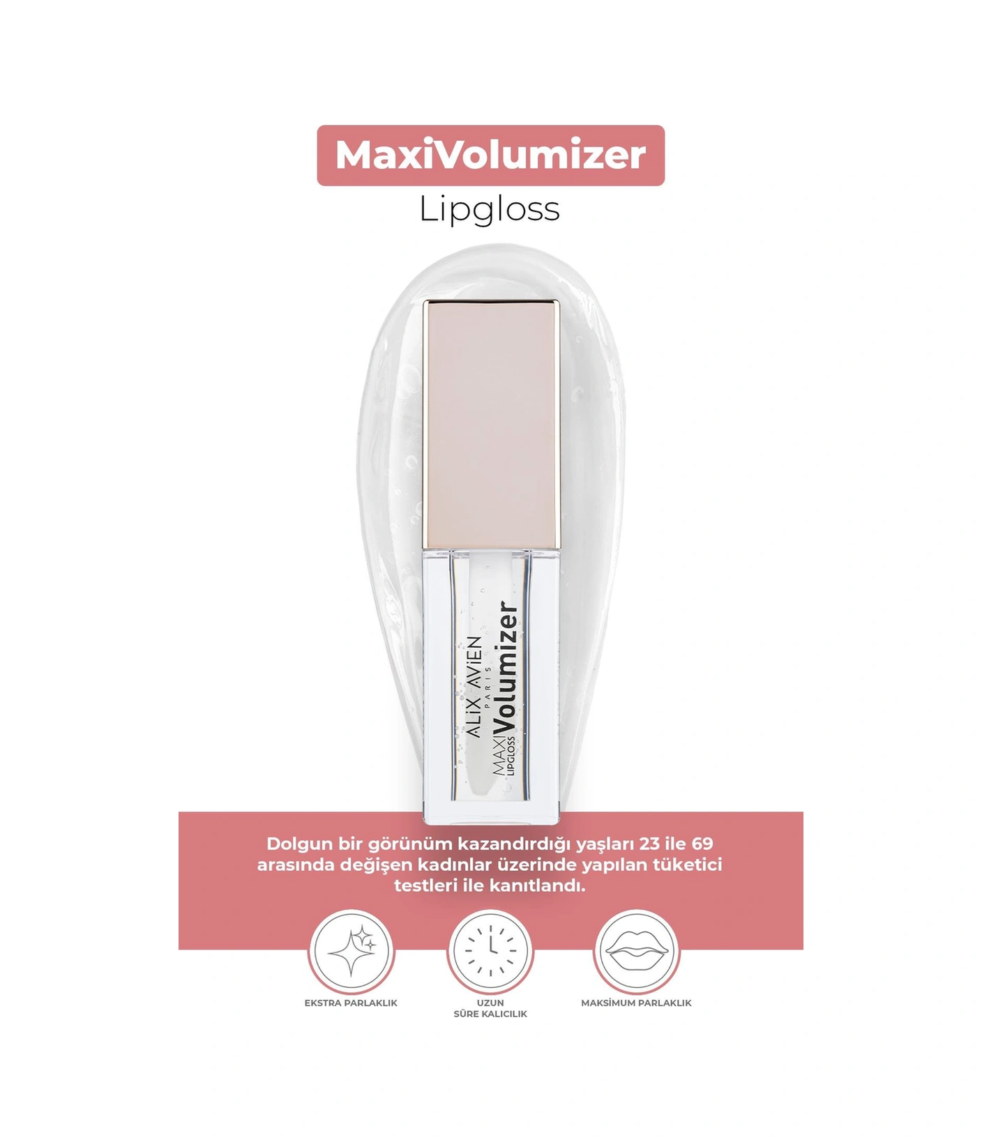 Alix Avien Maxivolumizer Lipgloss 201 Maxicrystal Kalıcı Ve Nemlendirici Ruj Dolgunlaştırıcı Etki