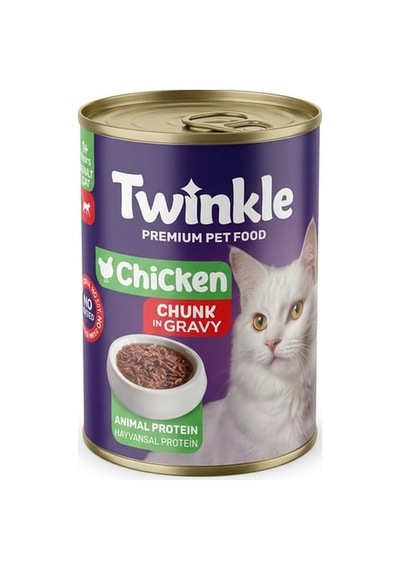 Twinkle Tavuk Parça Etli Yetişkin Kedi Maması Konserve 400 Gr 24'li Paket