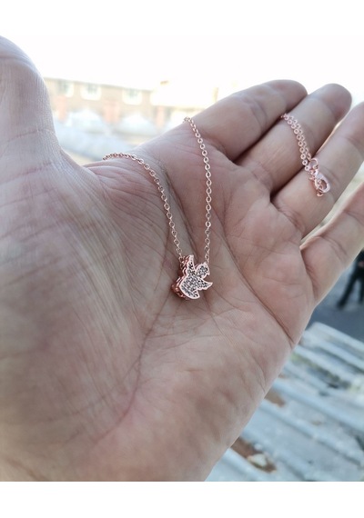Ervanur Rose Kaplama Zirkon Taşlı Melek Kolye Rose