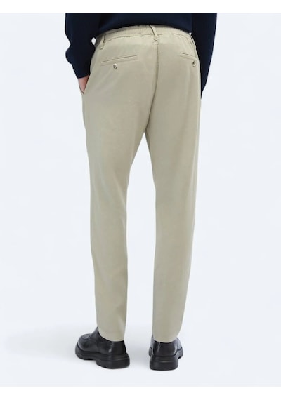 Kip Bej Desenli Dokuma Jogging Fit Casual Pantolon Bej