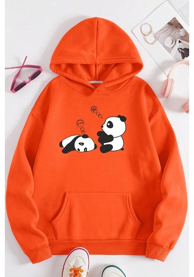 Uyguntarz Siyah Saturn Sweatshirt Turuncu