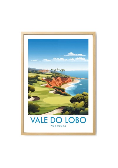Vale Do Lobo Golf Seyahat Baskısı Vale Do Lobo Seyahat Posteri Algarve Golf Duvar Sanatı Portekiz Sahil Dekorasyonu Golfçü Hediyesi