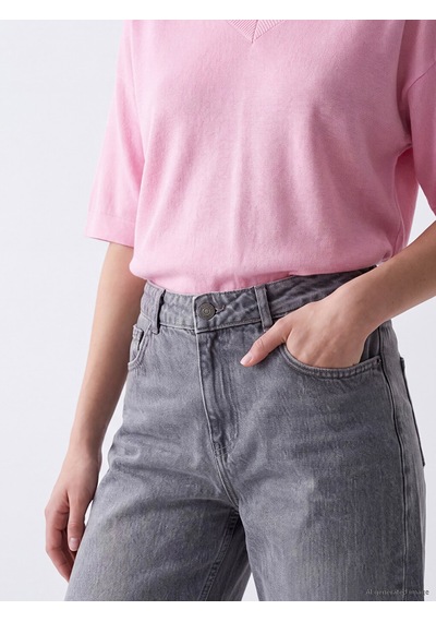 Lcw Vision Gri Straight Fit Kadın Jean Pantolon