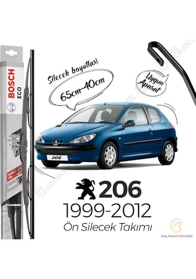 Bosch Eco Peugeot 206 1999 - 2012 Ön Silecek Takımı