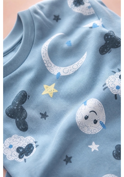 Eray Alp Kids Erkek Çocuk Pijama Takımı Rahat Uyku Takımı Mavi