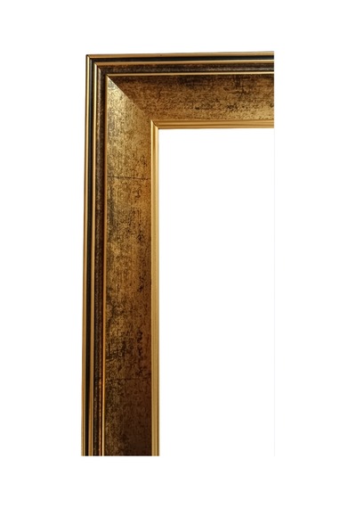 A4 Çerçeve 21 X 30 Gerçek Cam İki Taraflı Askılık Gold Siyah Eskitme Sarı