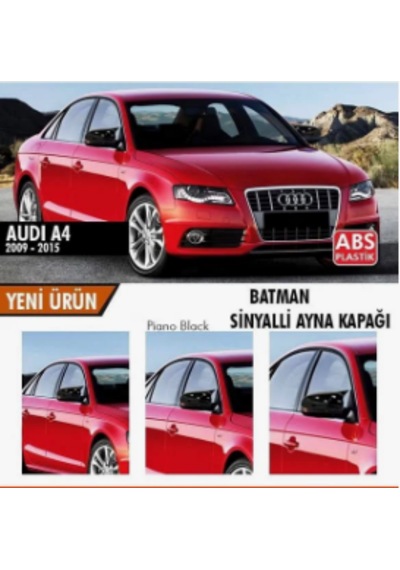 Audi A4 B8 Batman Yarasa Ayna Kapağı Piano Black / 2009 2014