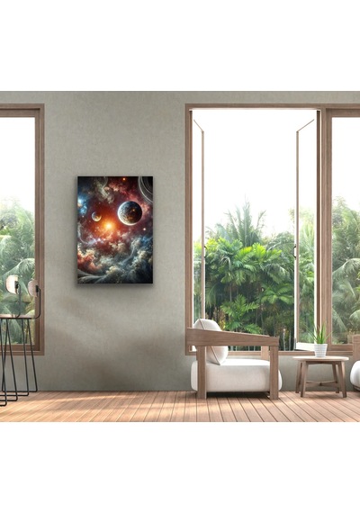 Gezegenler Kanvas Tablo 70x100cm Çok Renkli