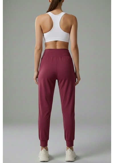 Kadın Eşofman Yüksek Bel Jogger Scuba Kumaş Cepli Rahat Kesim Jogger Eşofman Altı Bordo Kadın Eşofman Yüksek Bel Jogger Scuba Kumaş Cepli Rahat Kesim Jogger Eşofman Altı Bordo