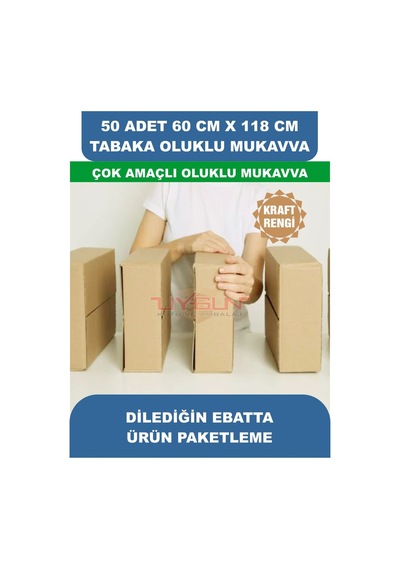 50 Adet 60cm X 118cm Baskısız Tabaka Oluklu Mukavva, Çocuk Etkinlik Kartonu, Maket Kartonu, Kargo Kartonu