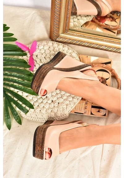 Fox Shoes Ten Kadın Dolgu Topuklu Ayakkabı 9674070803