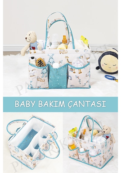 Baby Bebek Bakım Çantası Çok Gözlü Organizer Mavi