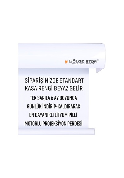Gölge Stor En:240cm Boy:190cm Şarjlı Projeksiyon Perdesi Lityum Pilli Uzun Ömürlü Ve Uzaktan Kumandalı
