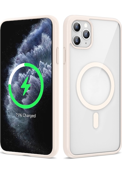 Zore Apple Uyumlu iPhone 11 Pro Max Kılıf Magsafe Wireless Şarj Özellikli Silikon Ege Kapak - Pembe