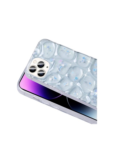 Apple Uyumlu iPhone 14 Pro Max Kılıf Simli 3d Desenli Zore Hacar Kapak Mor-mavi