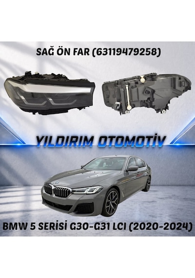 Yıldırım Oto Bmw 5 Serisi Sağ Ön Far 2020-2024 Arası 63119479258 1 Adet