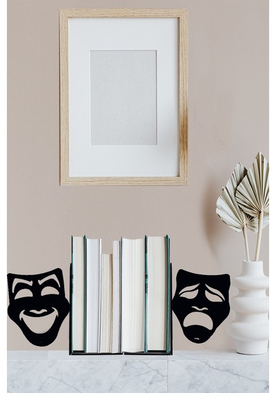 Hobi Demir Sanat Maske Figürlü Dekoratif Metal Kitap Tutucu