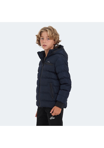 Slazenger CAPTAIN Çocuk Kapüşonlu Şişme Lacivert Mont & Kaban