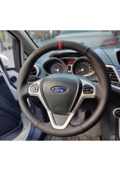 Ford Fiesta 2009-2015 Araca Özel Direksiyon Kılıfı Noktalı Düz Y