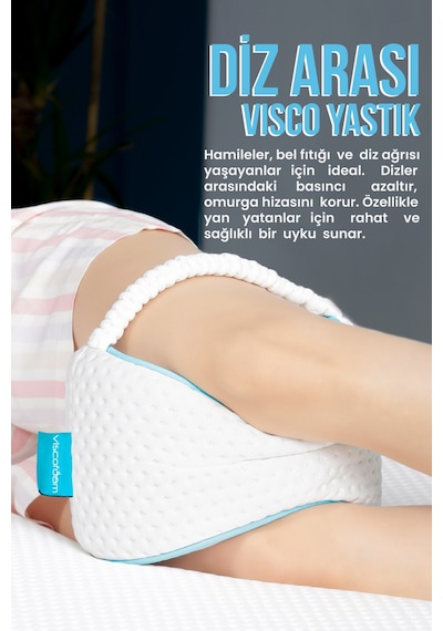 Viscofoam Diz Arası Ortopedik Yastık Bacak Arası Yastığı Visco Yastık