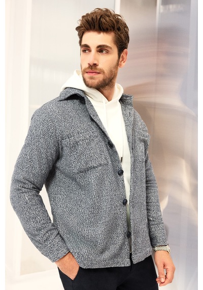 Hatemoğlu Gri Regular Fit Pamuklu Overshirt Gömlek Ceket