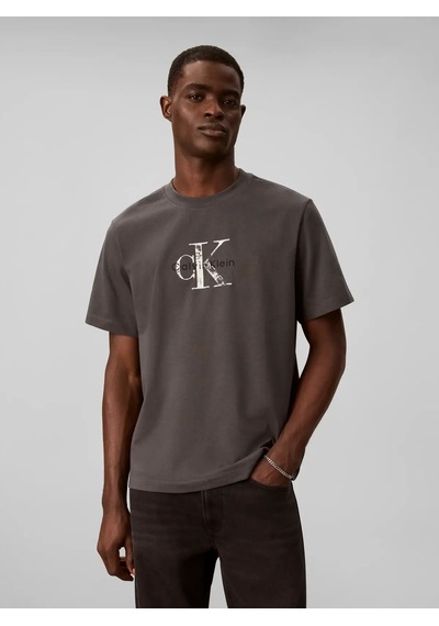 Calvin Klein Ss 20s Ez Distressd, Qge Gri Erkek T-shirt