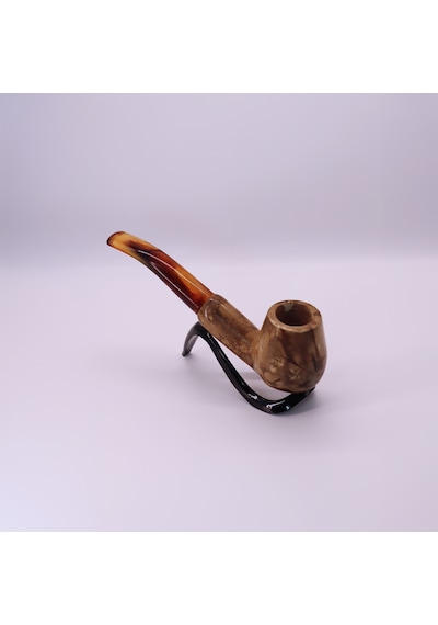 El Oyması Lületaşı Pipo Blok Meerschaum Klasik Billiard Model, 9mm Filtre Uyumlu Koleksiyonluk