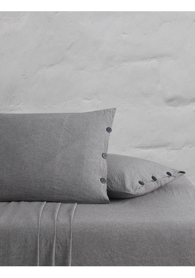 Chambray 100% Pamuklu Yıkamalı Iplik Boya 2 Adet Yastık Kılıfı An